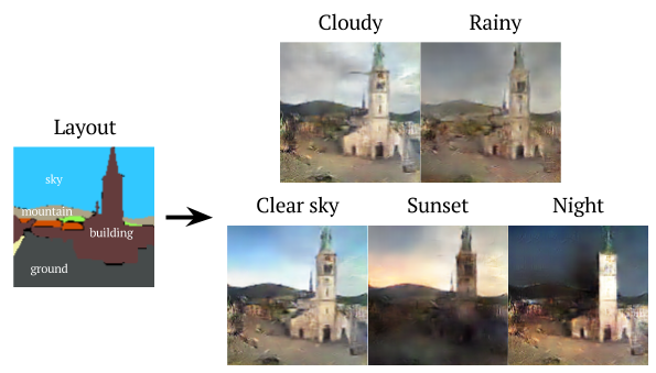 Visual overview of Learning to Generate Images of Outdoor Scenes from Attributes and Semantic Layouts